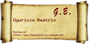 Gyuricza Beatrix névjegykártya
